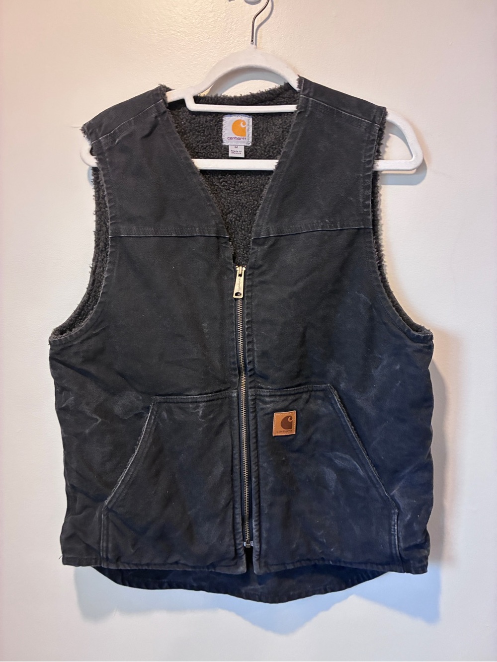 Carhartt Black Sherpa-Lined Work Vest